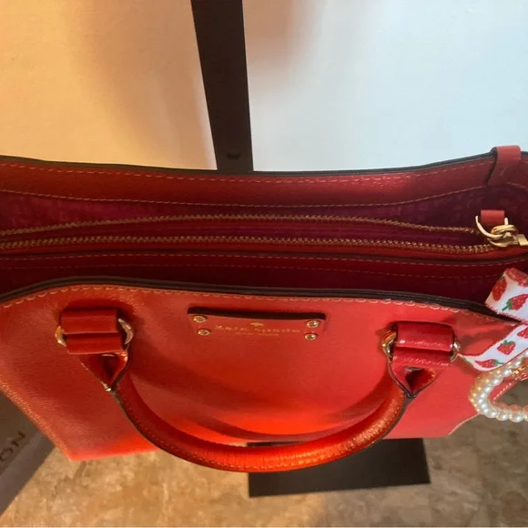 Kate Spade Red Satchel Crossbody with Structured Design - Picture 11 of 16
